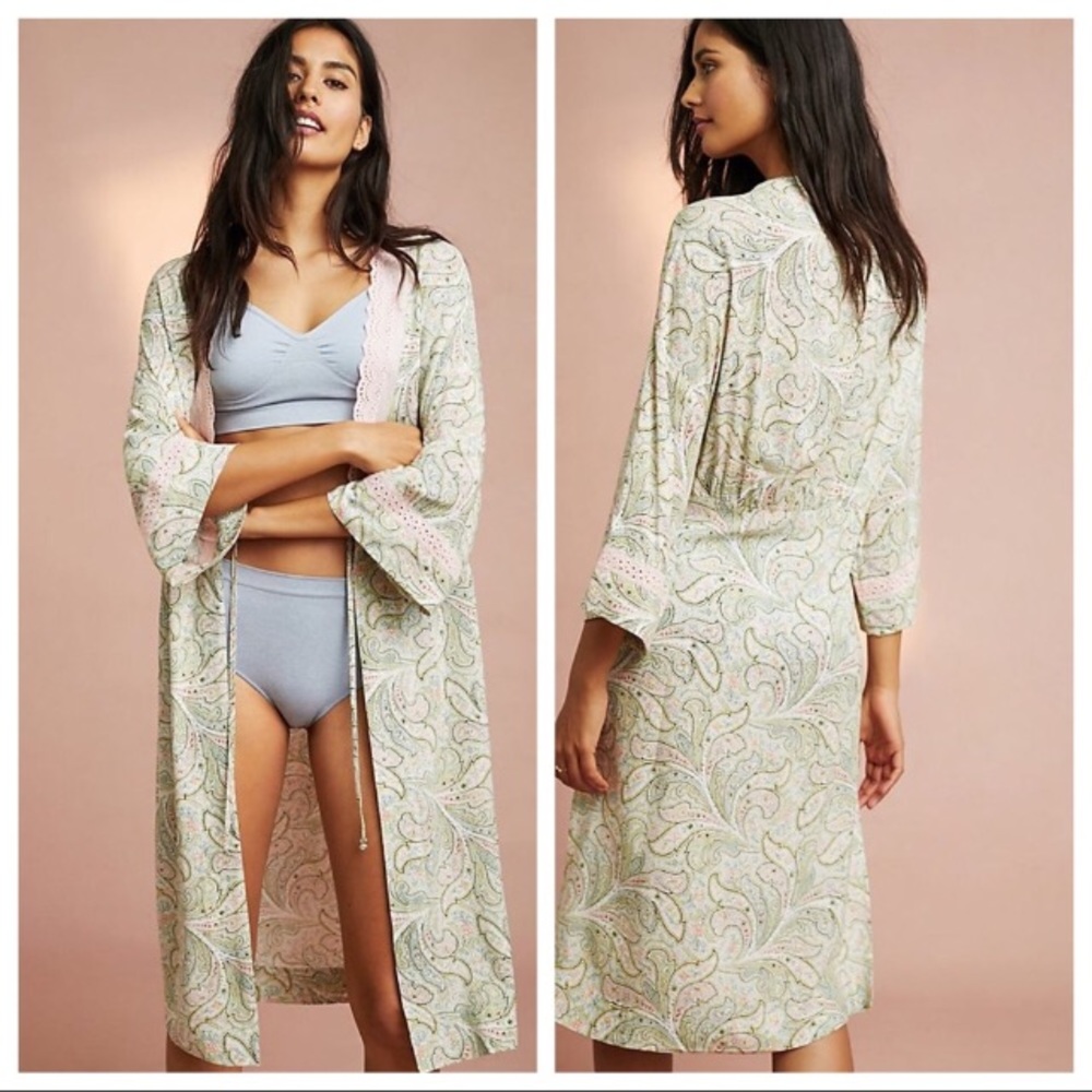 Anthropologie Floreat Paisley Delicate Robe Summer